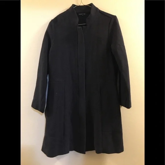 Eileen Fisher Zipper Wool Blend Cardigan Sweater Coat Black OH. - Picture 8 of 9